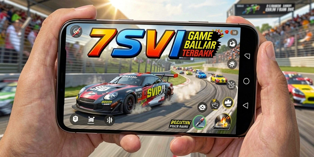 Tampilan gameplay utama 7SVIP yang mendebarkan dengan aksi balap yang intens.
