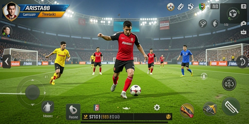 Tangkapan layar utama ARISTA88 menampilkan aksi seru dalam permainan Football.