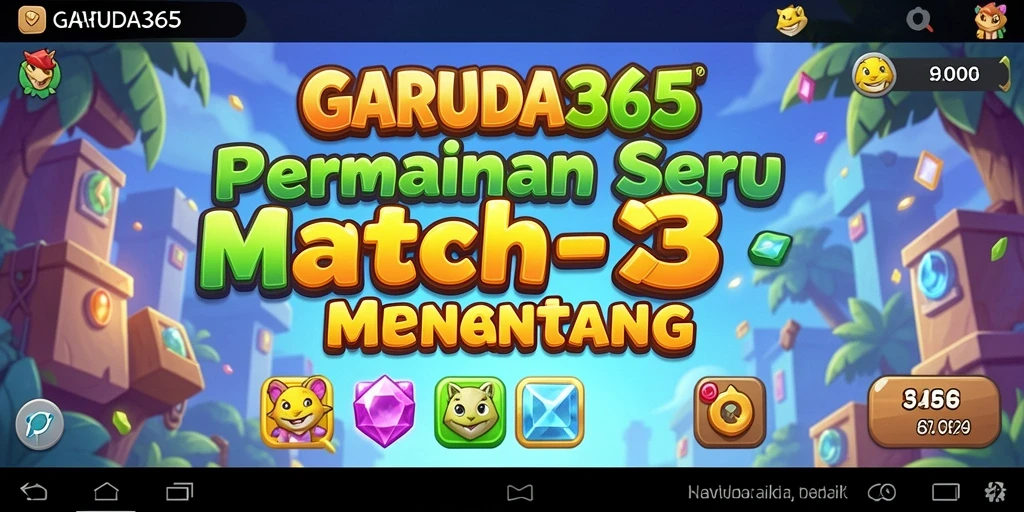 Screenshot gameplay GARUDA365 menampilkan aksi seru permainan Match-3.