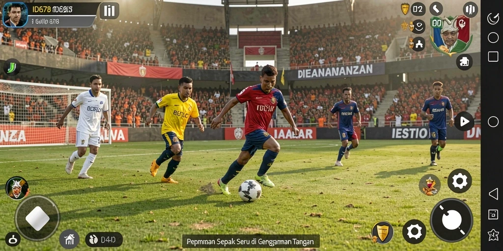 Tampilan gameplay intens dari permainan sepak bola ID678.
