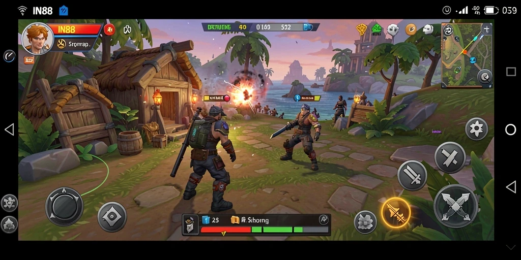 Screenshot gameplay IN88 menampilkan petualangan mendebarkan di dunia yang penuh warna.