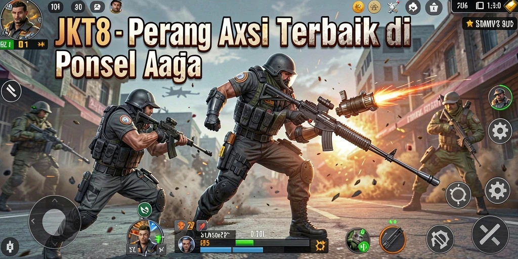 Tampilan gameplay JKT8 yang menegangkan dan penuh aksi.
