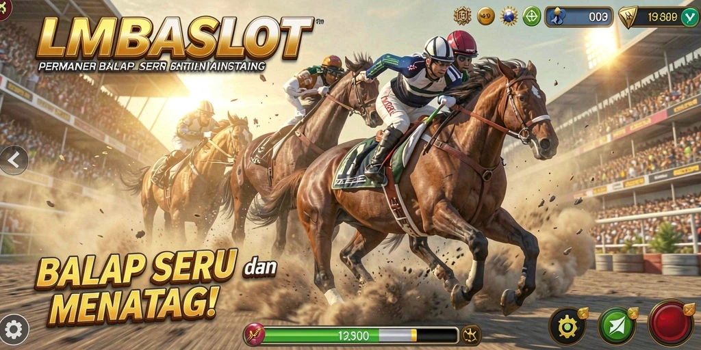 Tangkapan layar gameplay LMBASLOT menunjukkan balapan yang menegangkan dan menarik.