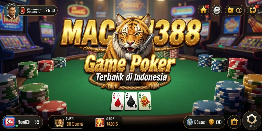 Screenshot utama MACAN388 yang menunjukkan aksi poker yang mendebarkan.