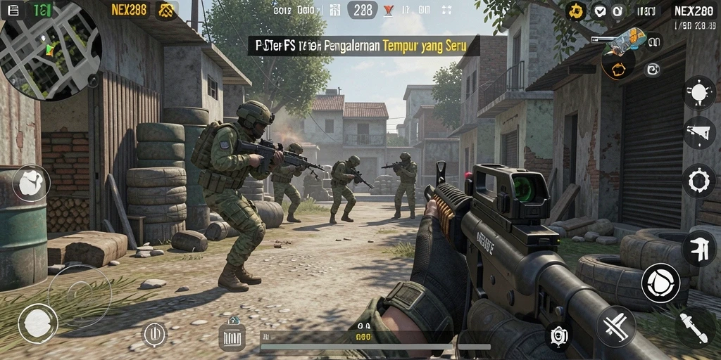 Gameplay seru NEX288 dengan aksi tembak-menembak yang intens.