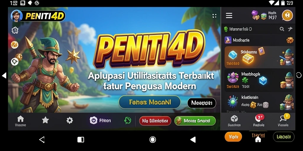 Tampilan utama PENITI4D dengan dashboard alat utilitas yang efektif.