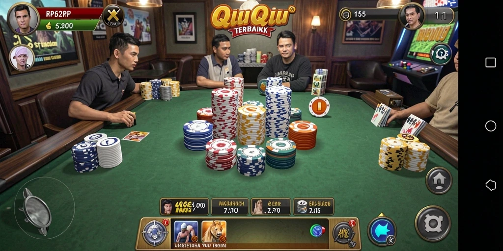 Tampilan menarik dari gameplay QiuQiu RP62RP yang seru.