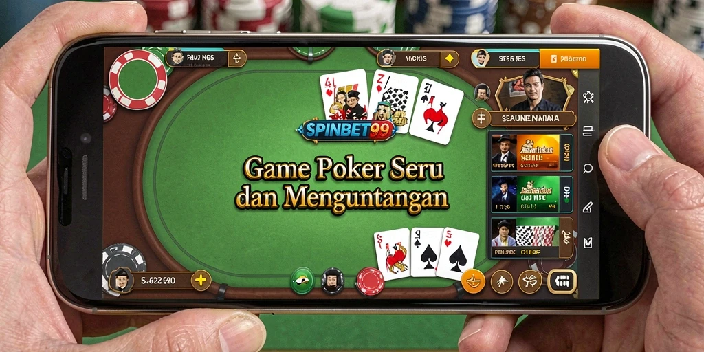 Tampilan gameplay seru dalam aplikasi poker SPINBET99.