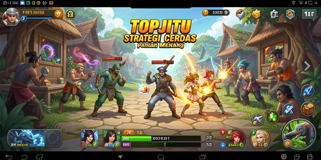 Gameplay TOPJITU dengan strategi yang mendebarkan.